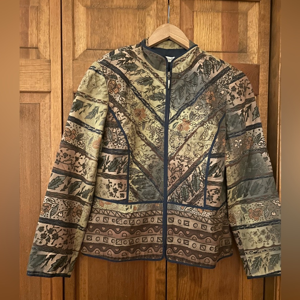 Coldwater Creek Women’s Hippie Granola Outdoorsy Western Patterned Sz 10 Jacket
